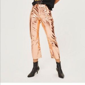 Too shop  Dree kick flare metallic gold jeans